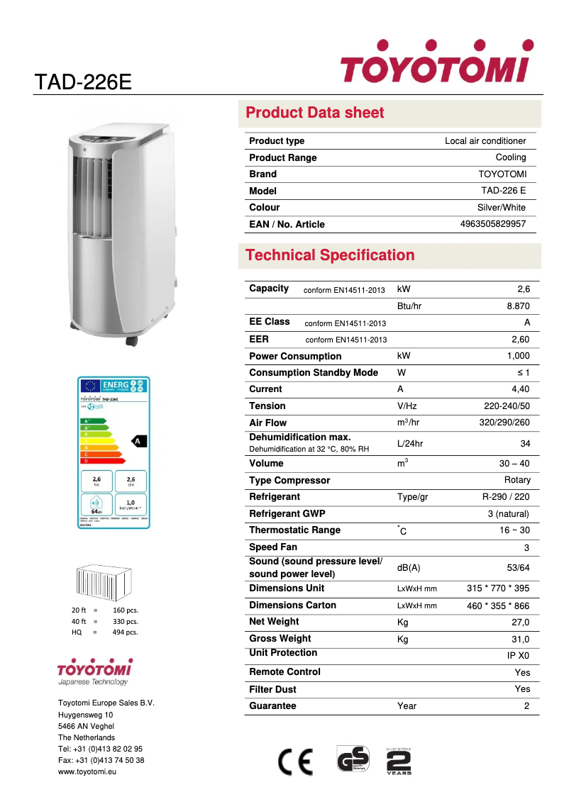 Image de la première page du manuel de l'appareil TAD-226E