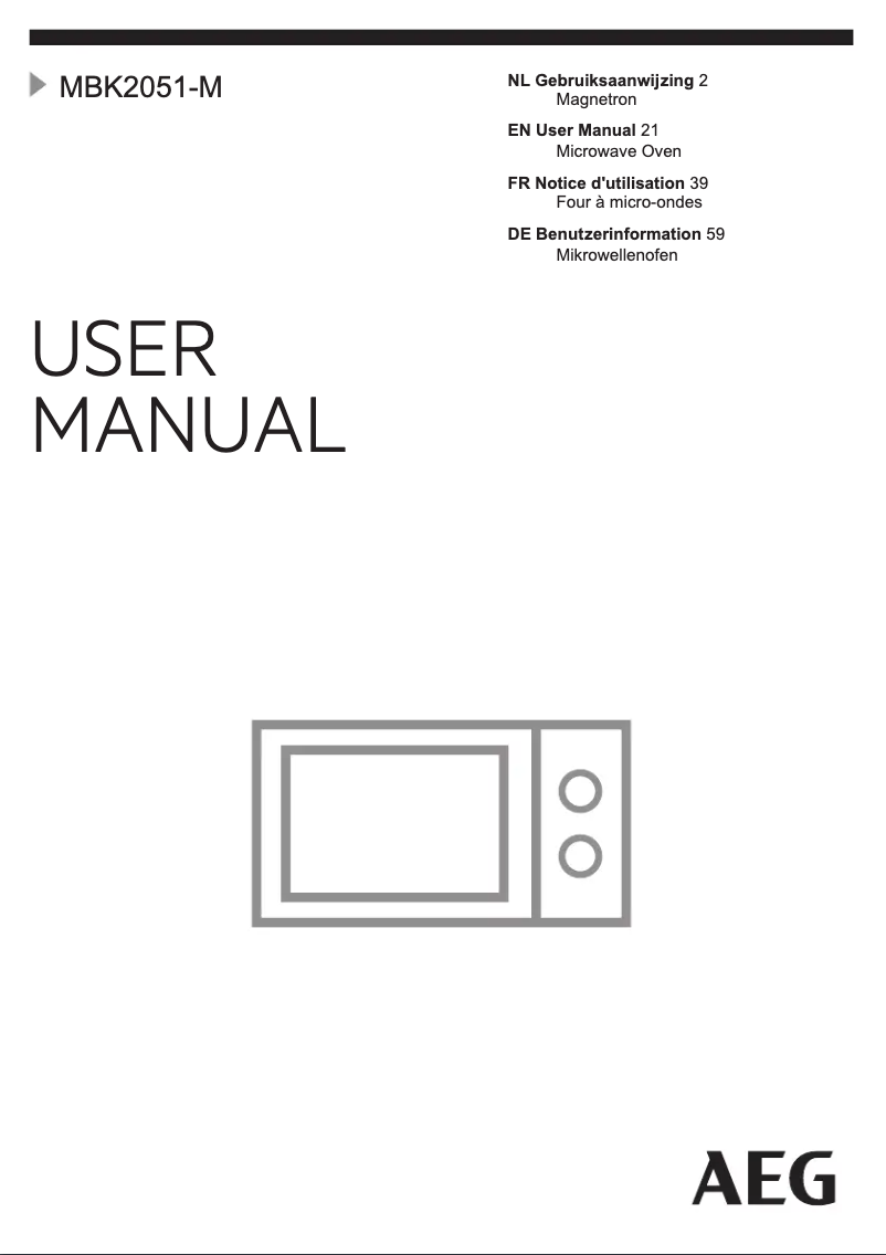 Page 1 de la notice Manuel utilisateur Electrolux MBK2051-M