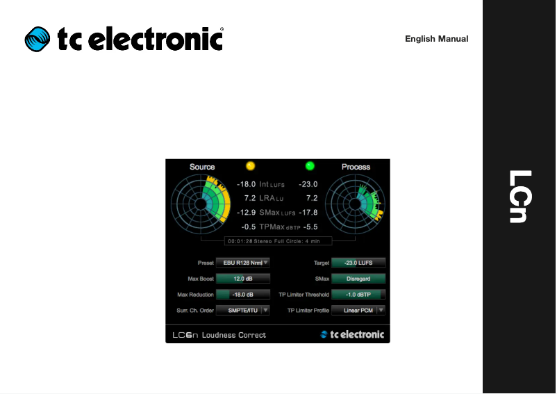 Page n°1 - Manuel utilisateur TC Electronic LCn Loudness Correct