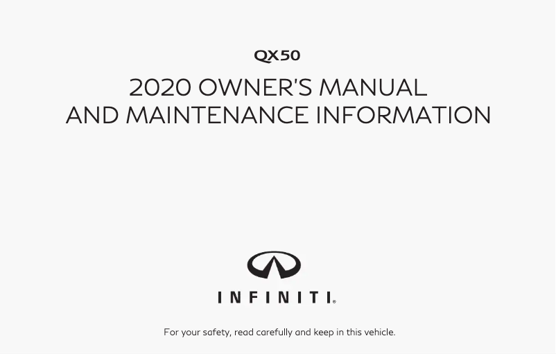 Página 1 del manual Manual de usuario Infiniti QX50 (2020)