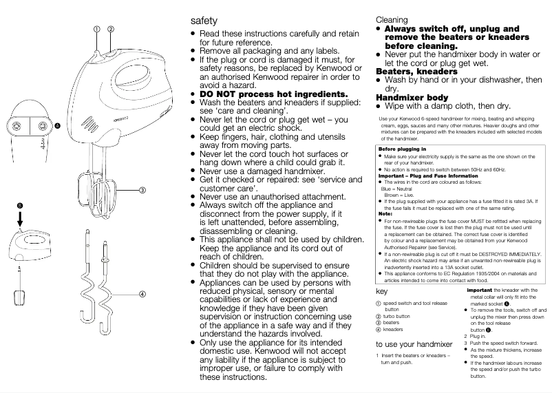 Page n°1 - Manuel utilisateur Kenwood kMix HM330