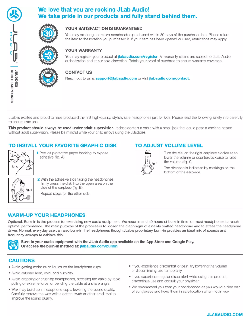 Page n°1 - Manuel utilisateur JLab JBuddies Folding