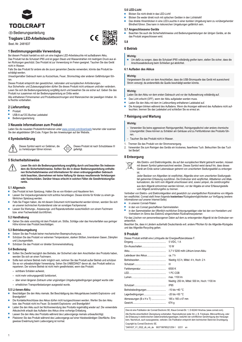 Image de la première page du manuel de l'appareil WL-1000