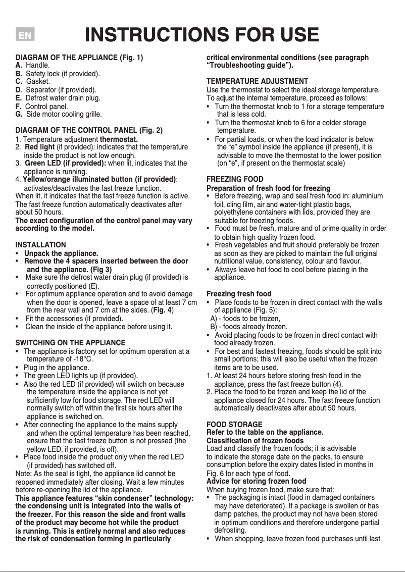 Page 1 de la notice Instructions / montage Hotpoint CS1A250HFA1