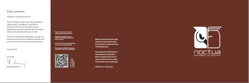 Page 1 de la notice Manuel utilisateur Noctua NF-A9 5V