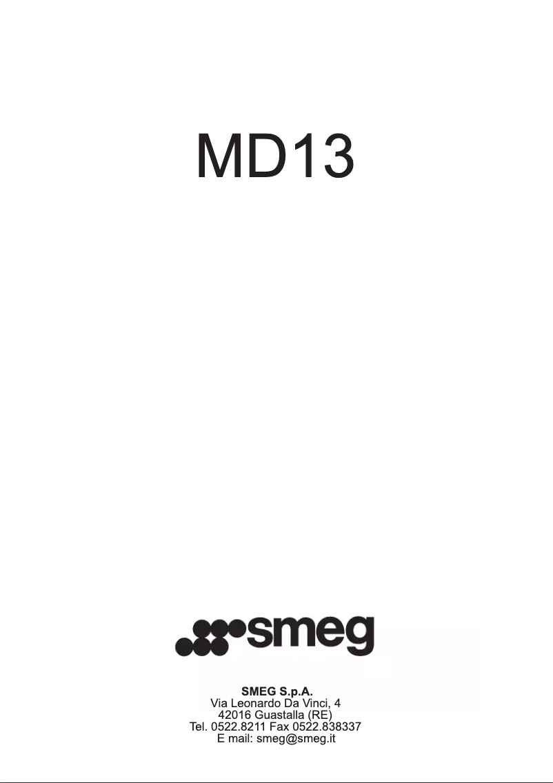 Page 1 de la notice Manuel utilisateur Smeg MD13-CR
