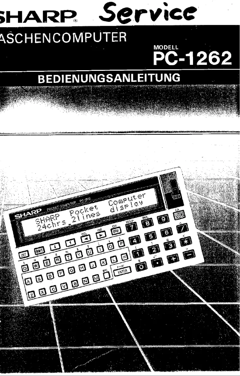 Page 1 de la notice Manuel utilisateur Sharp PC1262