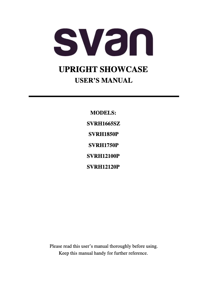 Page 1 de la notice Manuel utilisateur SVAN SVRH2100P