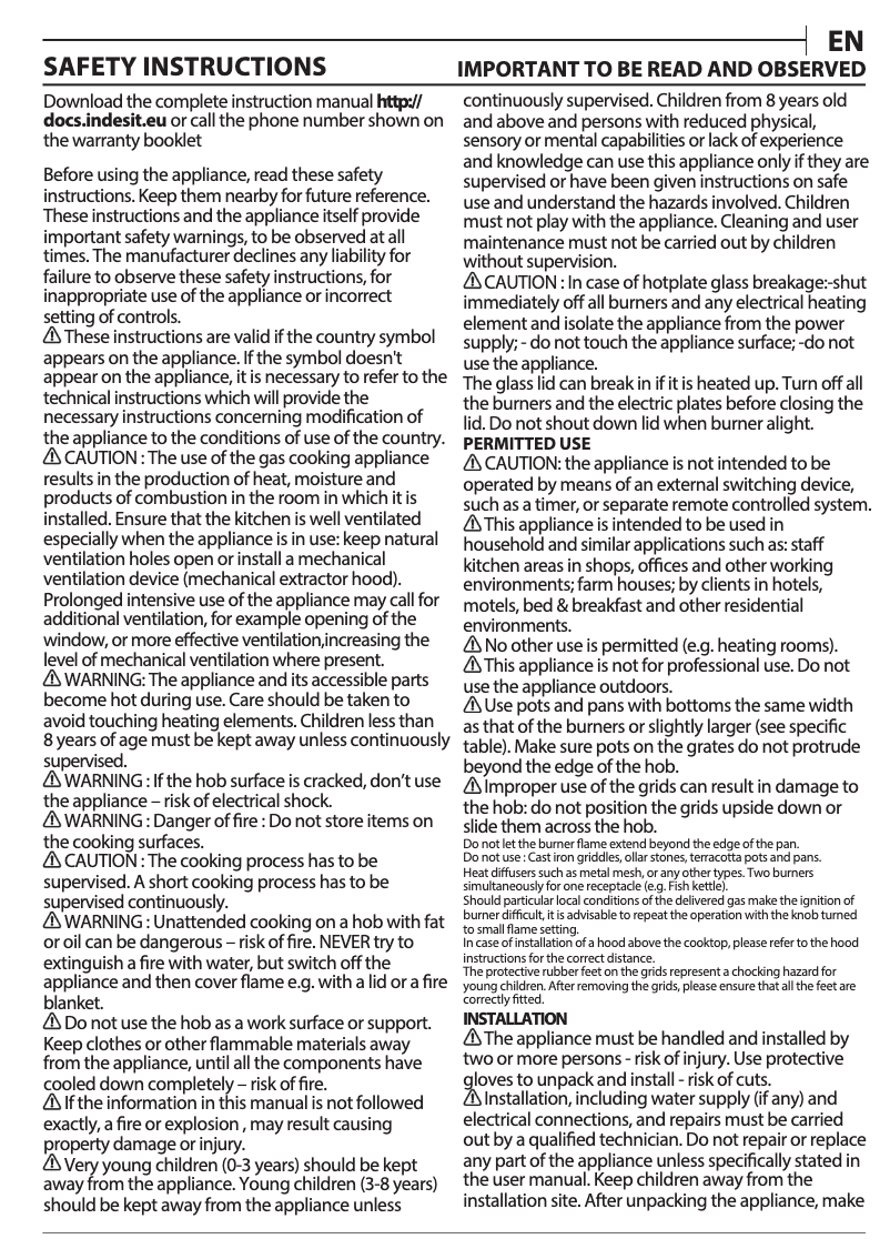 Image de la première page du manuel de l'appareil ING 72T/BK