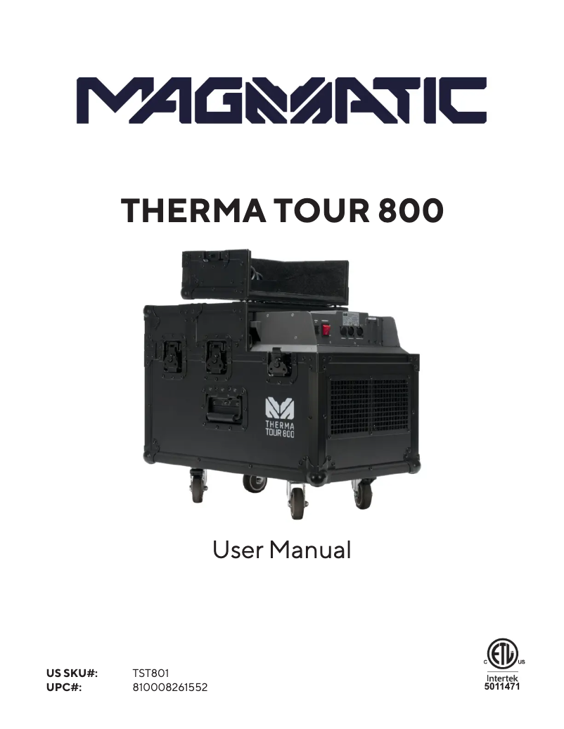 Page 1 de la notice Manuel utilisateur Magmatic Therma Tour 800