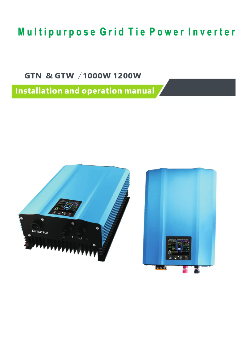 Image de la première page du manuel de l'appareil GTN-1000G24-2-RS