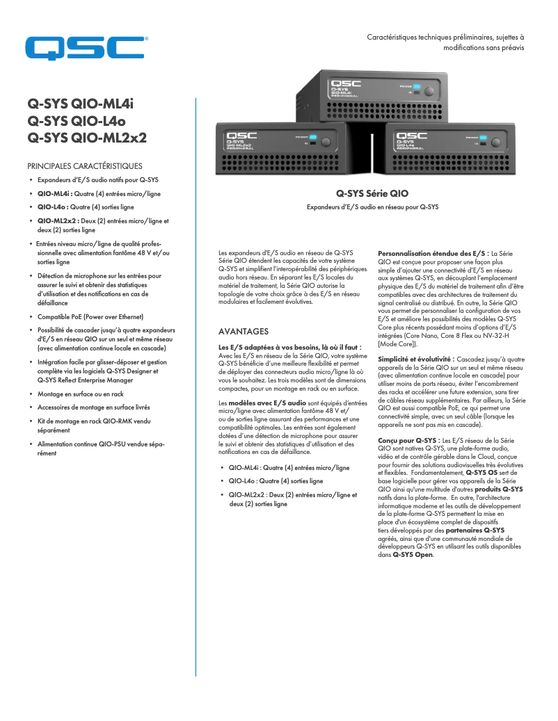 Image de la première page du manuel de l'appareil QIO-ML4i