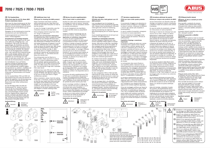 Page 1 de la notice Manuel utilisateur Abus 7010