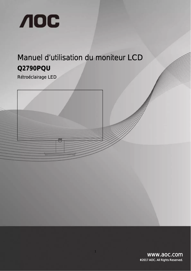 Page n°1 - Manuel utilisateur AOC Q2790PQU/BT