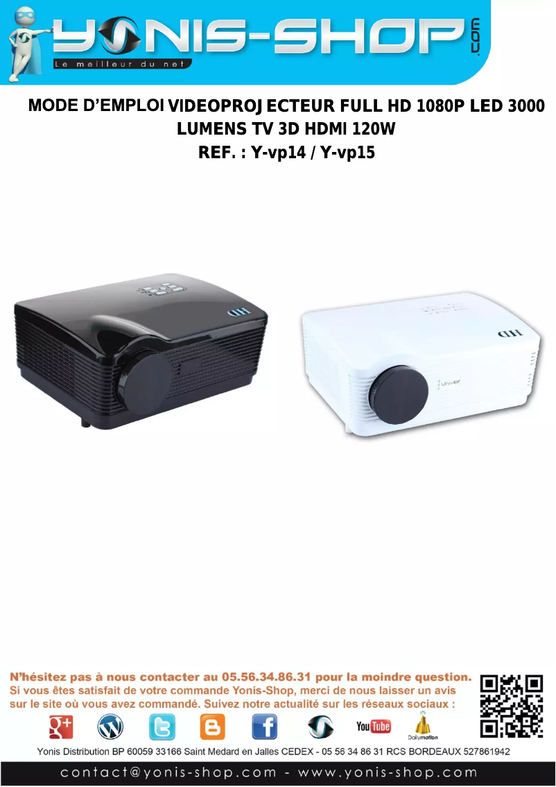 Page n°1 - Manuel utilisateur Yonis Y-VP14