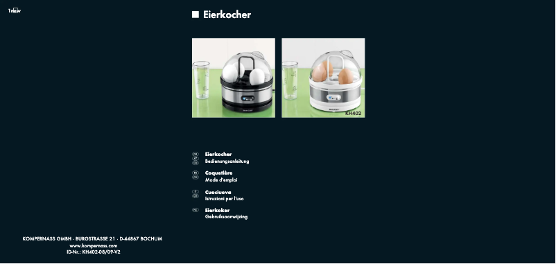 Image de la première page du manuel de l'appareil KH 402