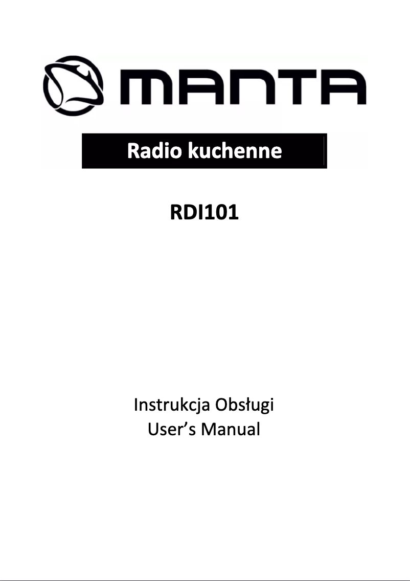 Page 1 de la notice Manuel utilisateur Manta RDI101