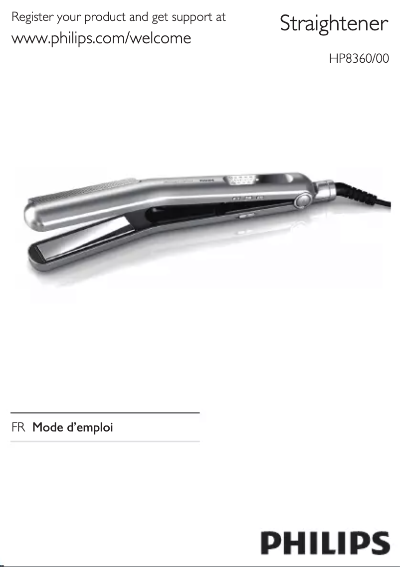 Page 1 de la notice Manuel utilisateur Philips SalonStraight Protect HP8360