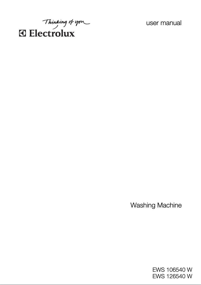 Page n°1 - Manuel utilisateur Electrolux EWS 106540 W