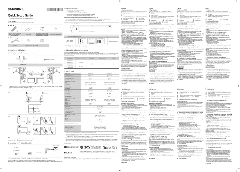 Image de la première page du manuel de l'appareil HG43RU750EE