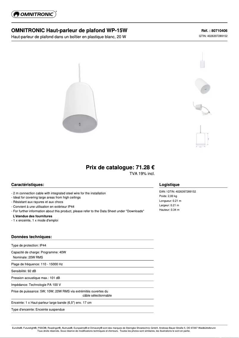 Image de la première page du manuel de l'appareil WP-15W