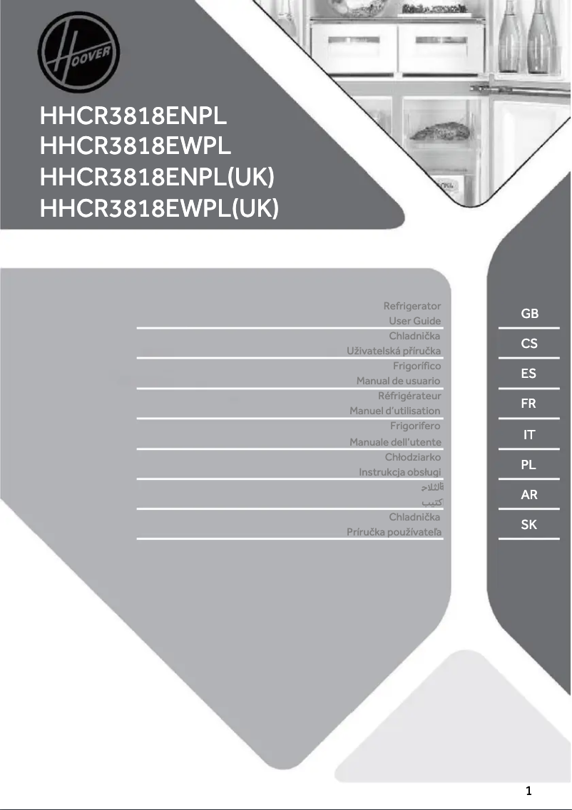 Page n°1 - Manuel utilisateur Hoover HHCR3818EWPL