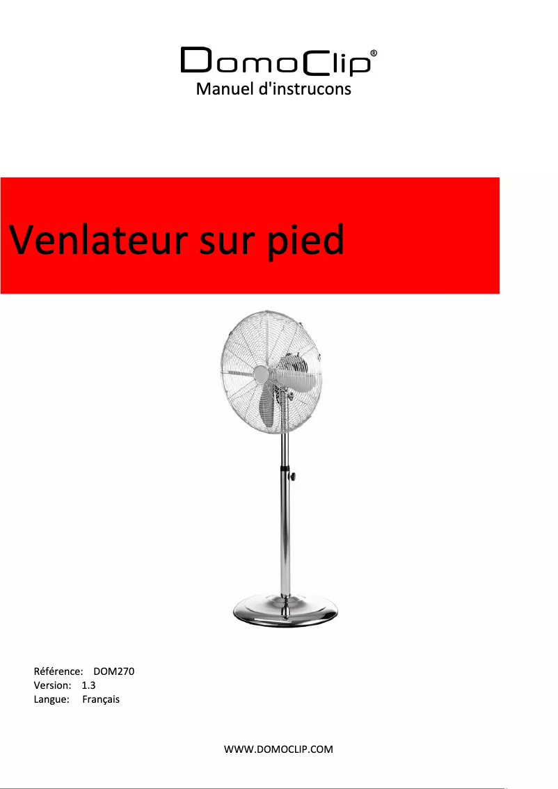 Image de la première page du manuel de l'appareil DOM270