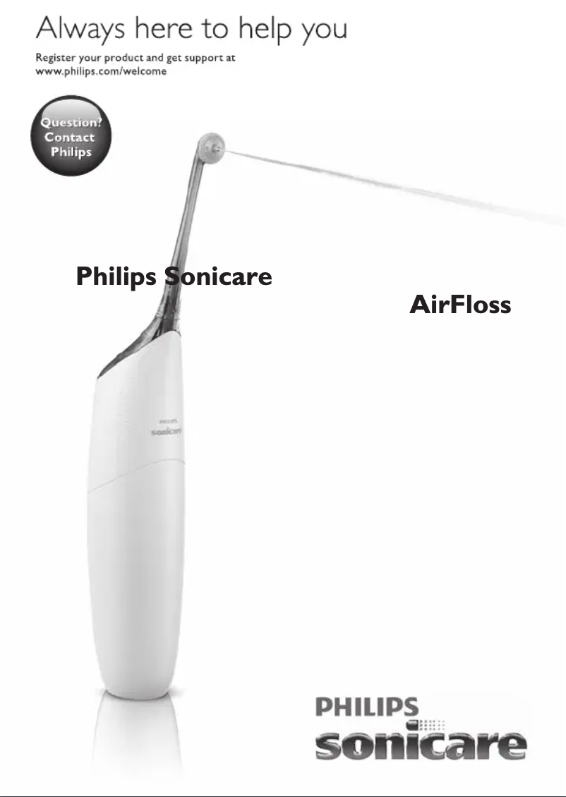 Page 1 of the manual User Manual Philips Sonicare AirFloss Pro HX8211