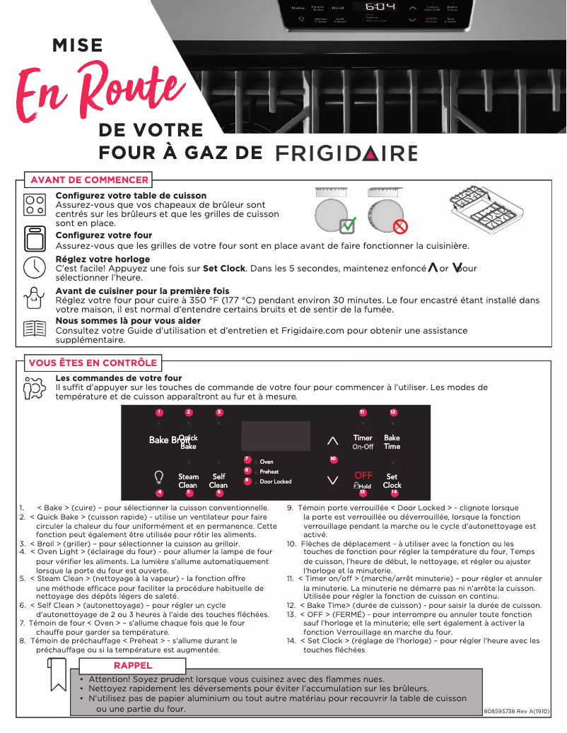 Page n°1 - Manuel utilisateur Frigidaire GCRG3038AF