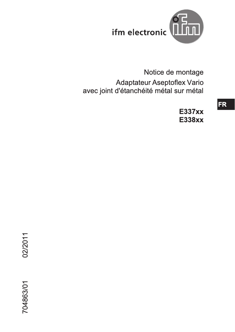 Page n°1 - Manuel utilisateur IFM E33712
