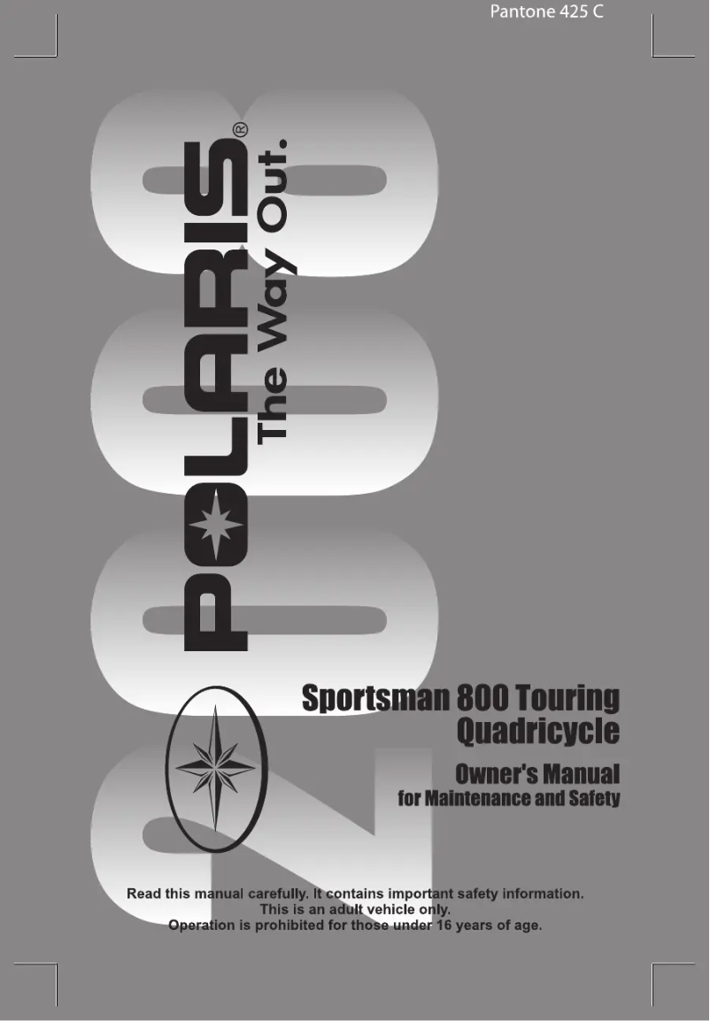Page n°1 - Manuel utilisateur Polaris Sportsman 800 Touring (2008)