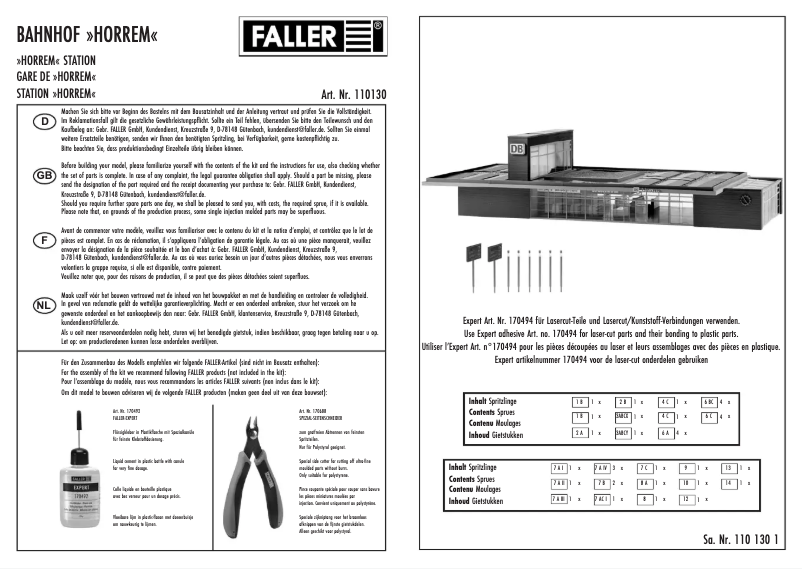 Page 1 de la notice Manuel utilisateur Faller 110130