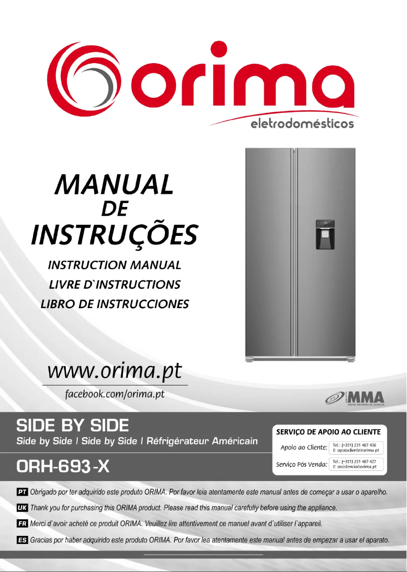 Page n°1 - Manuel utilisateur Orima ORH-693-X