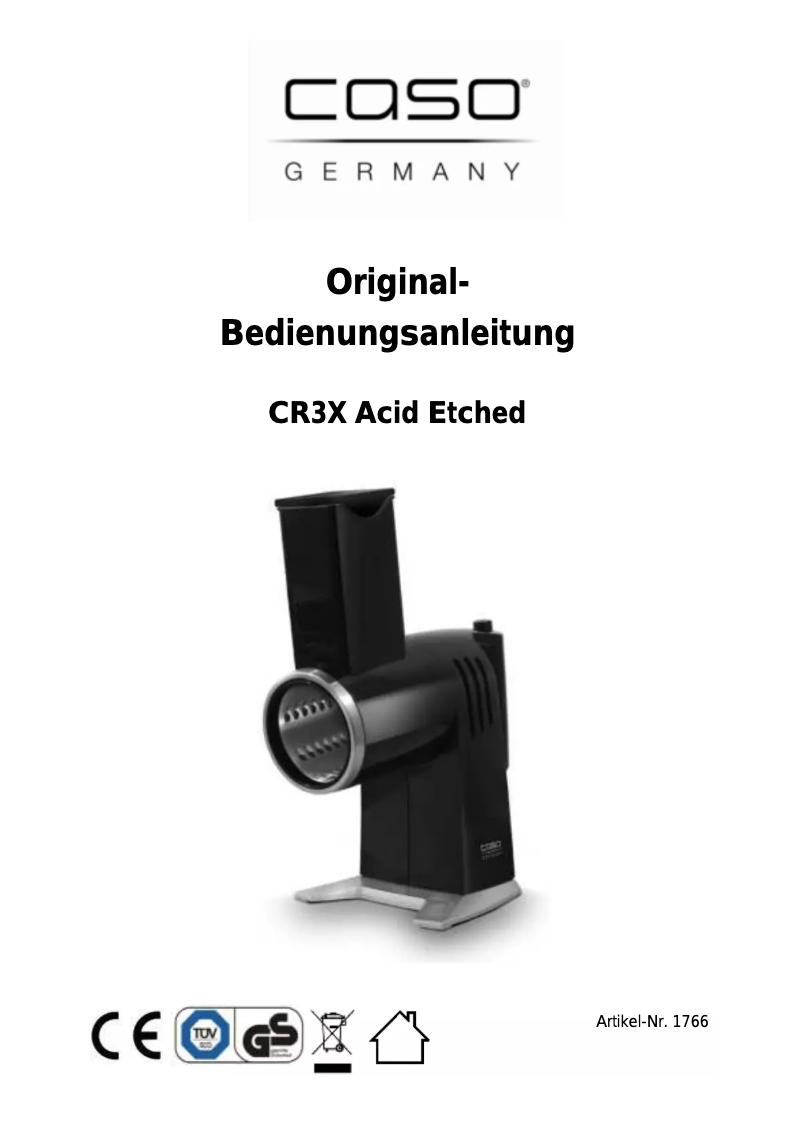 Image de la première page du manuel de l'appareil CR3X Acid Etched