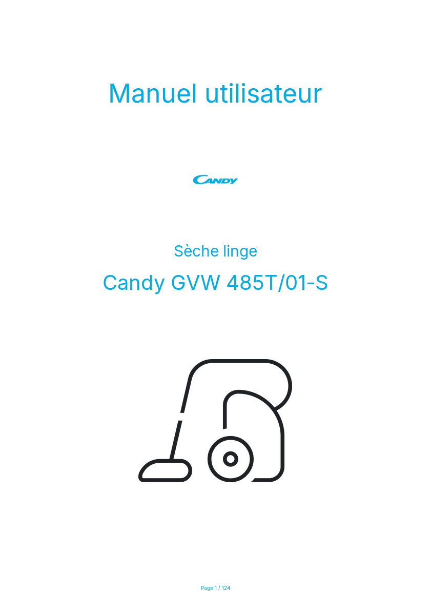Page n°1 - Manuel utilisateur Candy GVW 485T/01-S