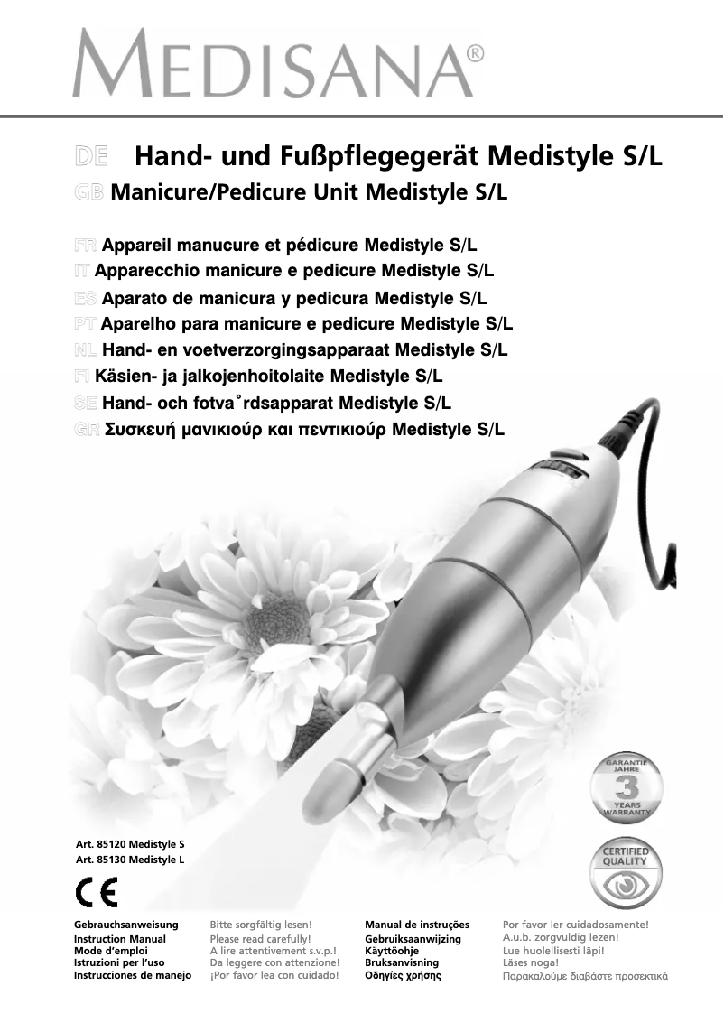 Image de la première page du manuel de l'appareil Medistyle S