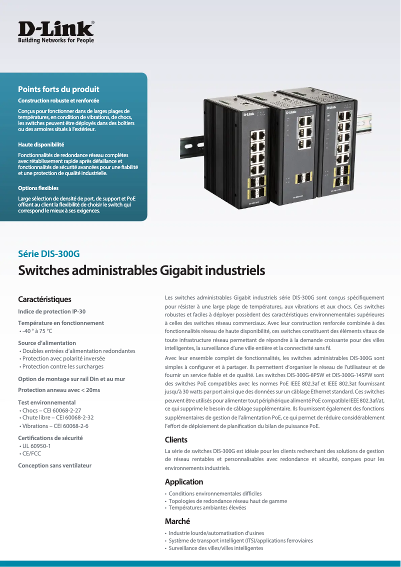 Page n°1 - Fiche technique D-Link DIS-300G-12SW