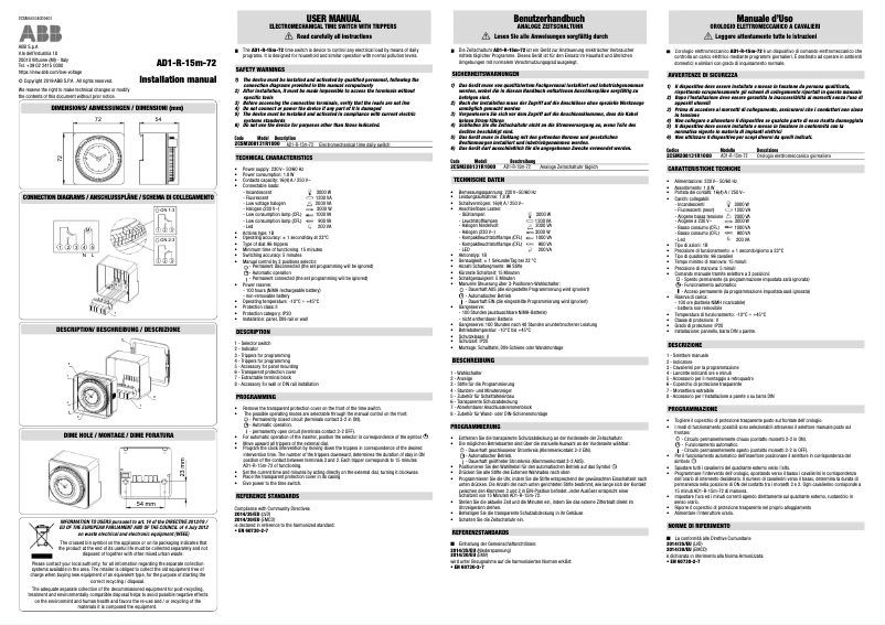 Image de la première page du manuel de l'appareil AD1-R-15m-72