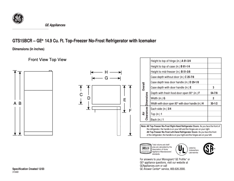 Imagen de la primera página del manual del dispositivo GTS15BCRRCC