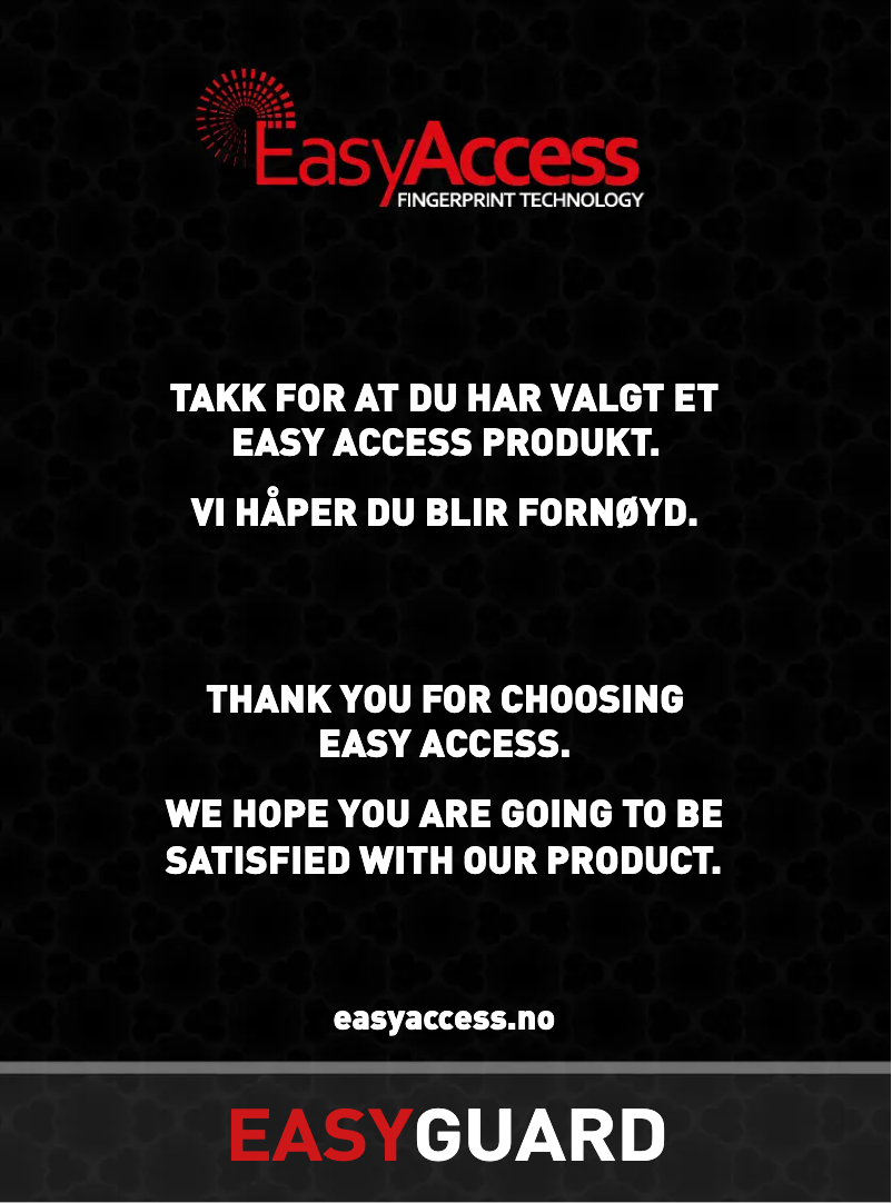 Page n°1 - Manuel utilisateur EasyAccess EasyGuard