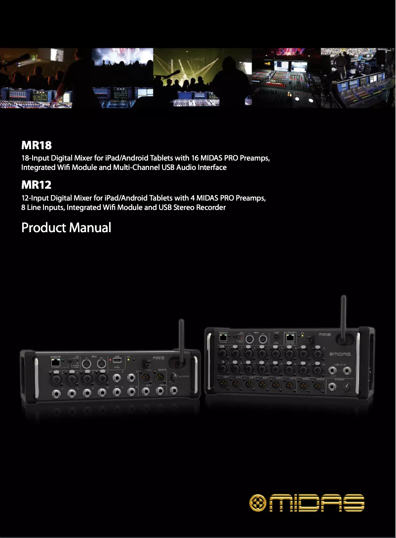 Page 1 de la notice Manuel utilisateur Midas MR18