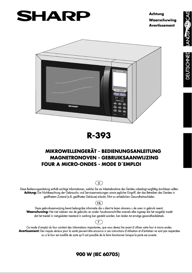 Page 1 de la notice Manuel utilisateur Sharp R393