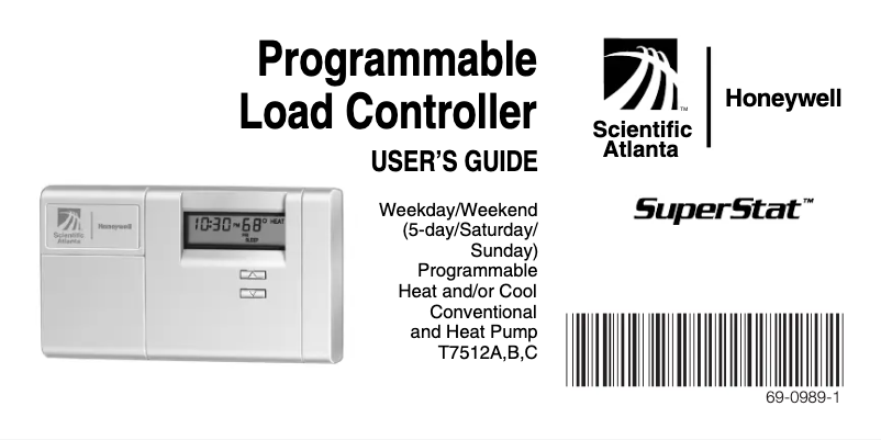 Page n°1 - Manuel utilisateur Honeywell SUPERSTAT
