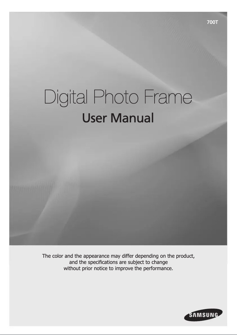 Page 1 de la notice Manuel utilisateur Samsung 700T