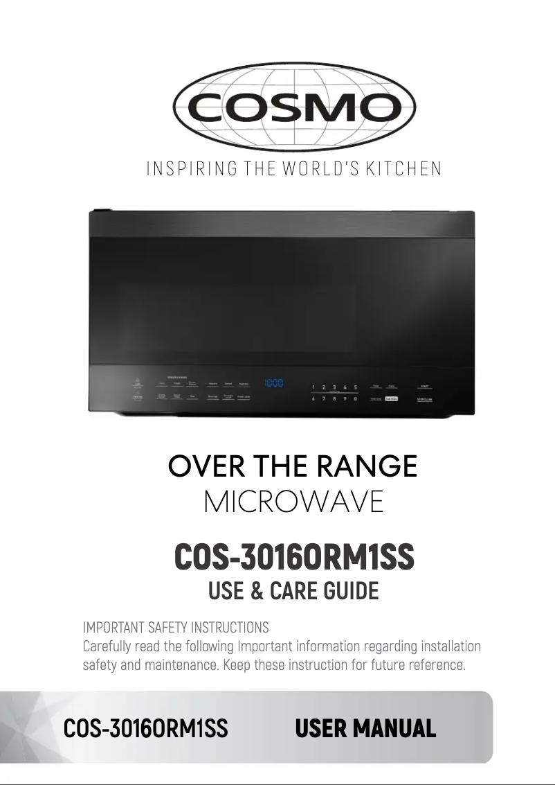 Page n°1 - Manuel utilisateur Cosmo COS-3016ORM1SS
