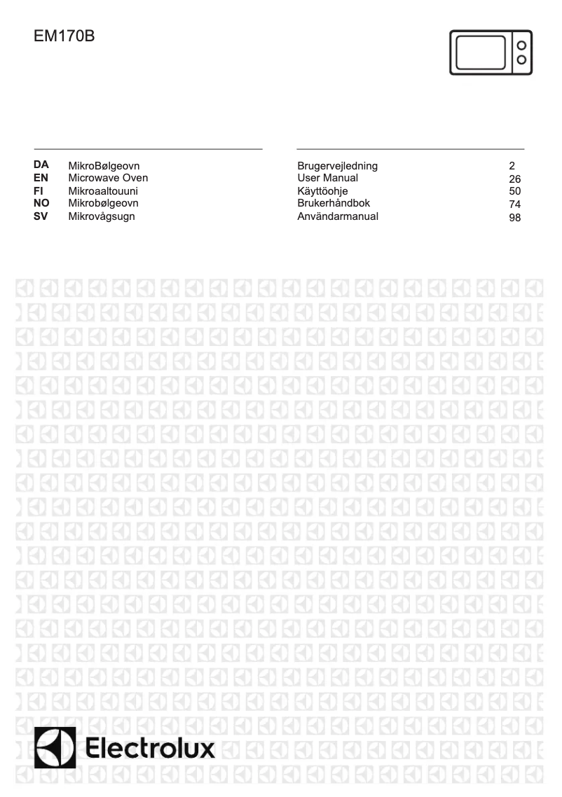 Page 1 de la notice Manuel utilisateur Electrolux EM170B