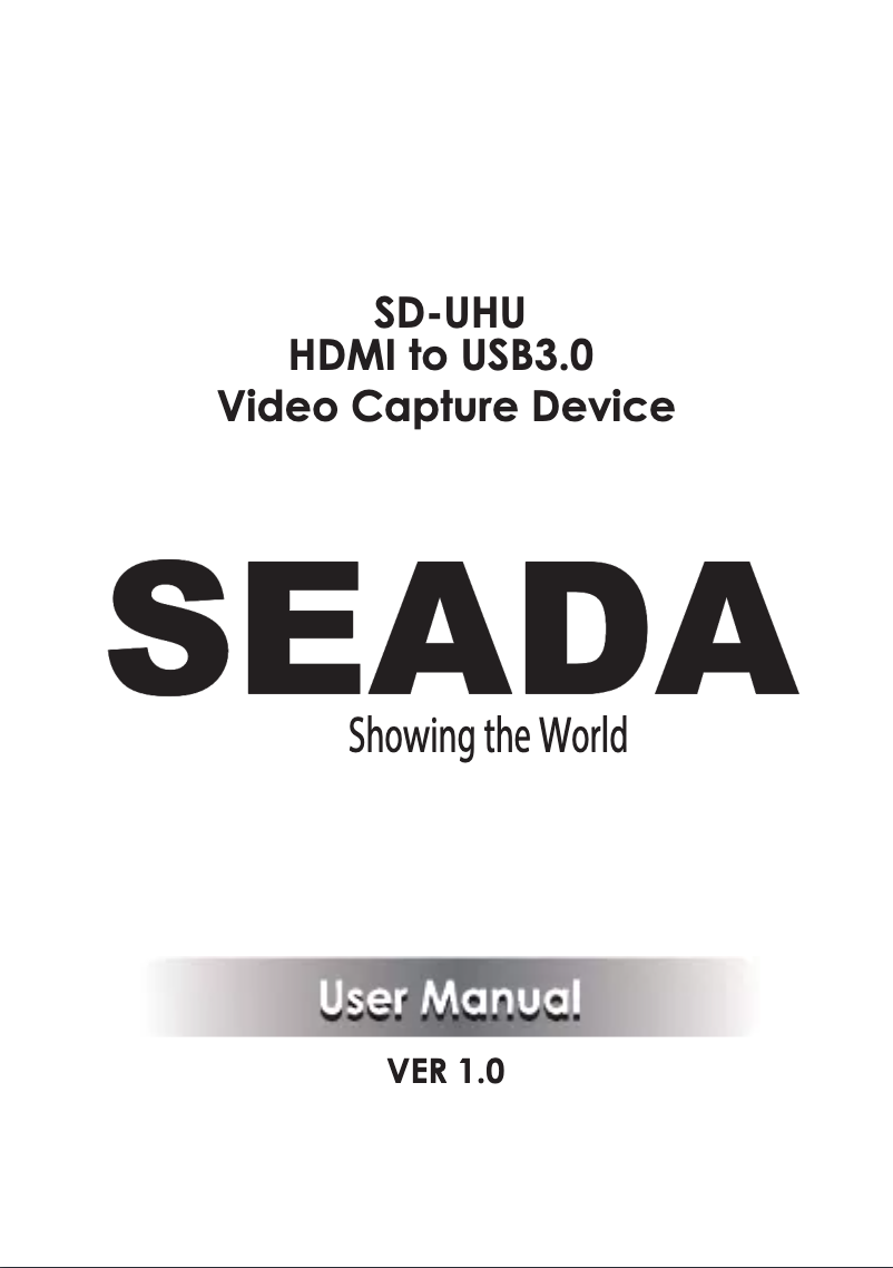 Page 1 de la notice Manuel utilisateur SEADA SD-UHU