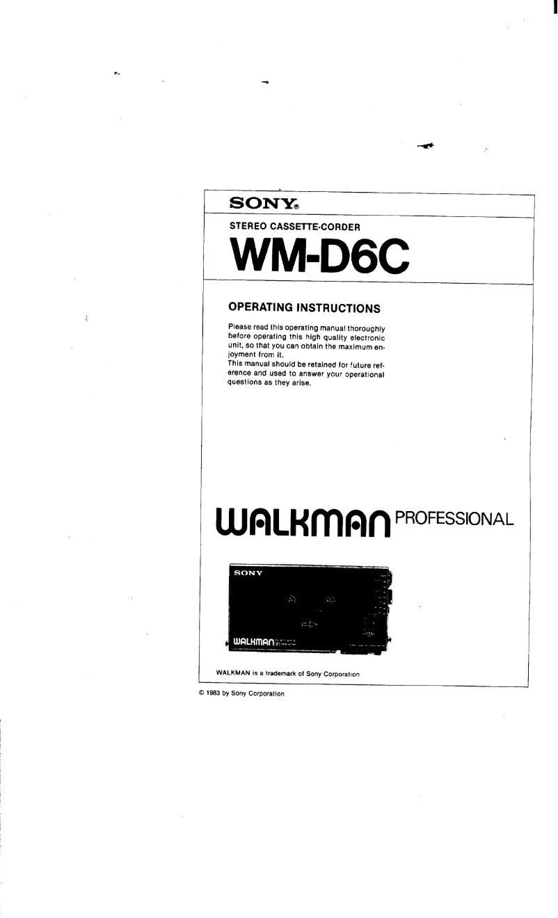 Imagen de la primera página del manual del dispositivo WM-D6C