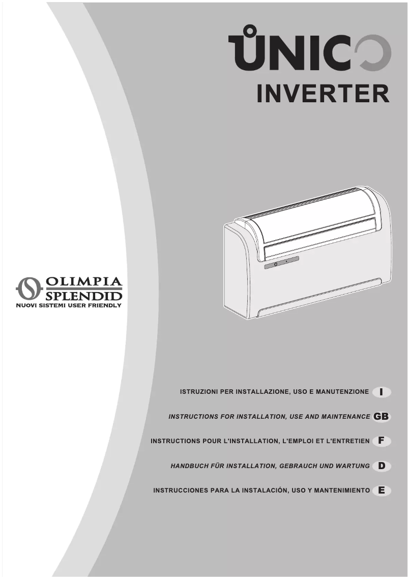 Page 1 de la notice Manuel utilisateur Olimpia Splendid Unico Inverter 13 A+