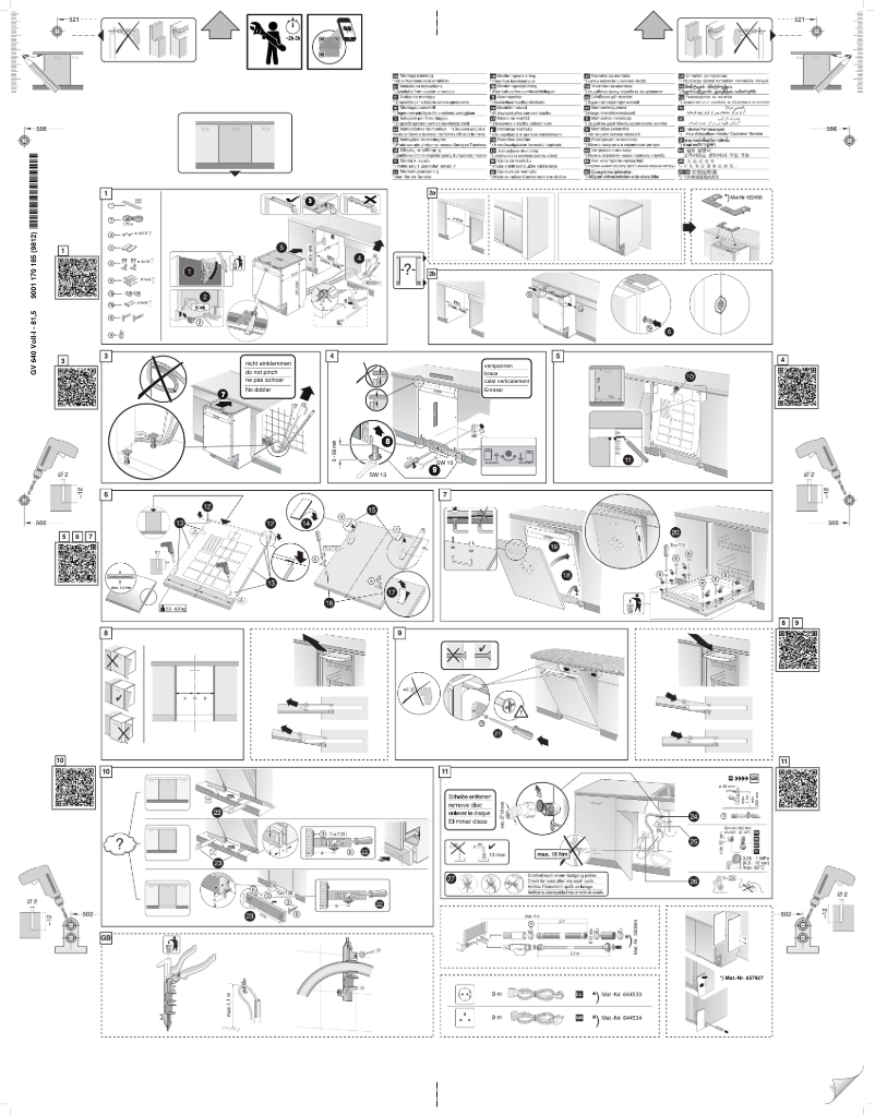 Page 1 de la notice Guide d'installation Bosch SMV67IX00E
